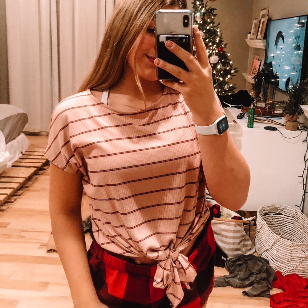 pink tie top
